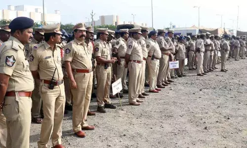 Heavy bandobust in Amaravati