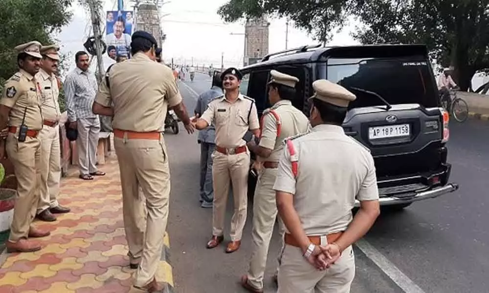 Heavy police deployed all over Amaravati region in the wake of Assembly Session