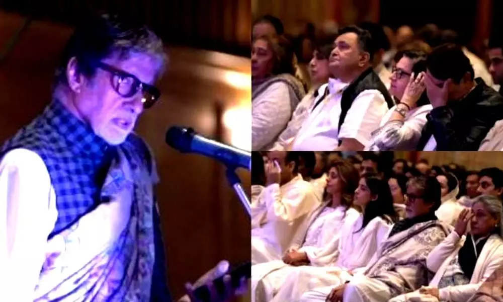Amitabh Bachchan at Ritu Nandas Prayer gave an emotional speech which Meet Moves Jaya, Shweta to Tears