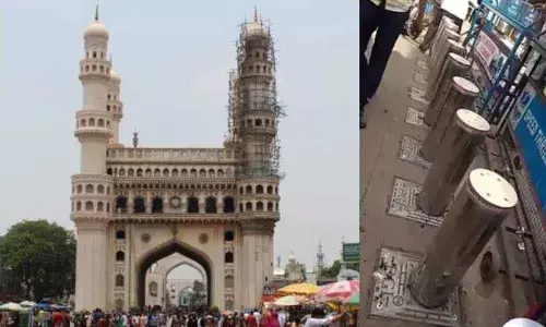 Hyderabad: Bollards under Charminar Pedestrianisation Project yet to be made operational