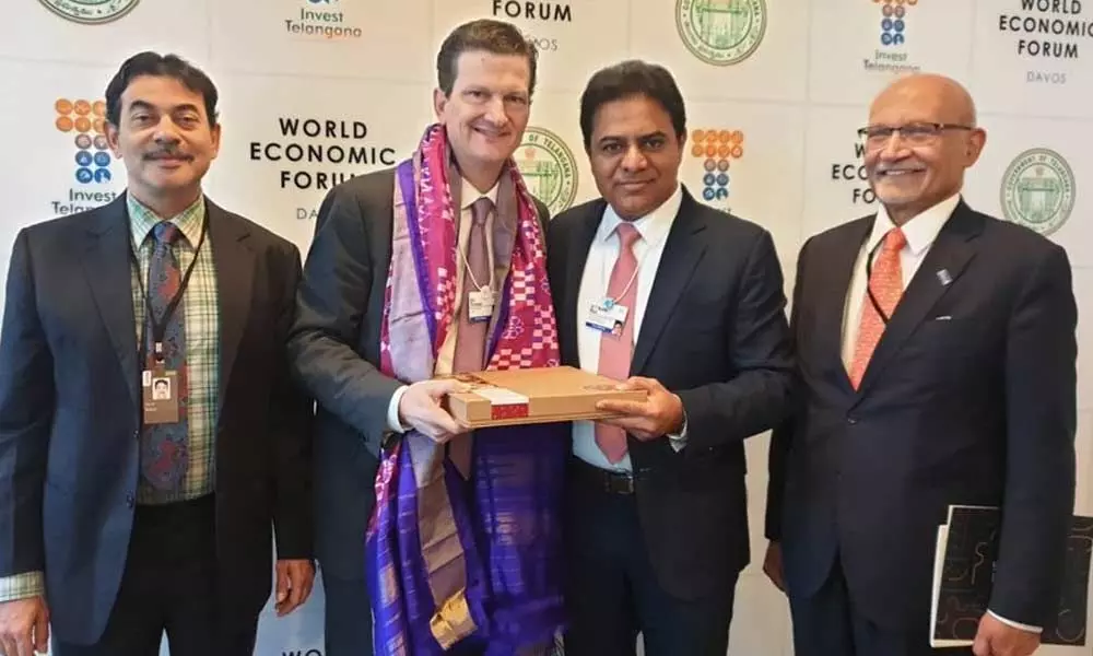 Minister KTR hold series of bilateral meetings with Industry heads in Davos