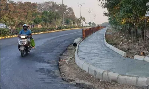 Hyderabad: Footpath works in Moosapet finally resume after 2-year gap