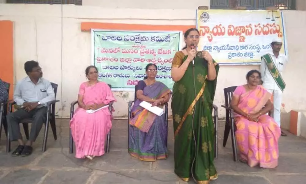 Girls told to excel in all fields with confidence said the chairperson of the Child Welfare Committee Ch Bharathi in Ongole