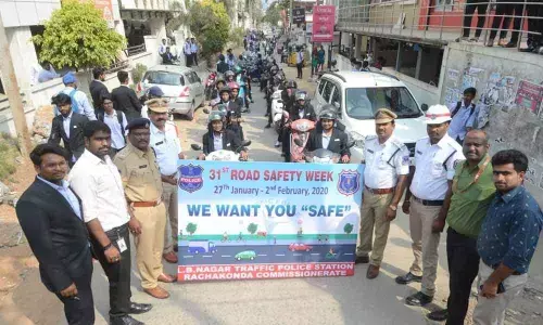 Hyderabad: Awareness spread on road safety