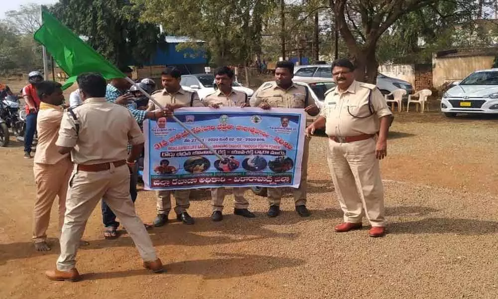 Vikarabad: Road safety campaign held