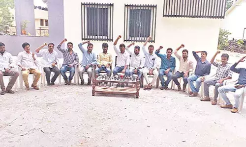 Protest against encroachments at Osmania University