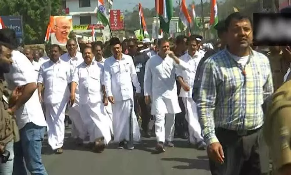 Rahul Gandhi leads Save the Constitution march in Wayanad