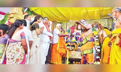 Corporator Janakirama Raju takes part in Brahmotsavam at Hydernagar