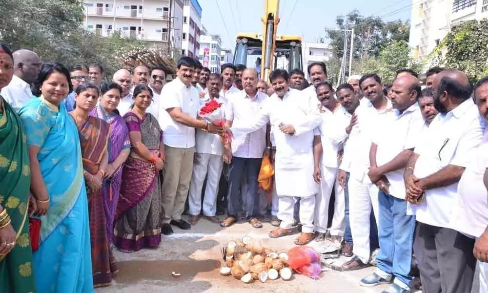 Footpath works commence at Malkajgiri