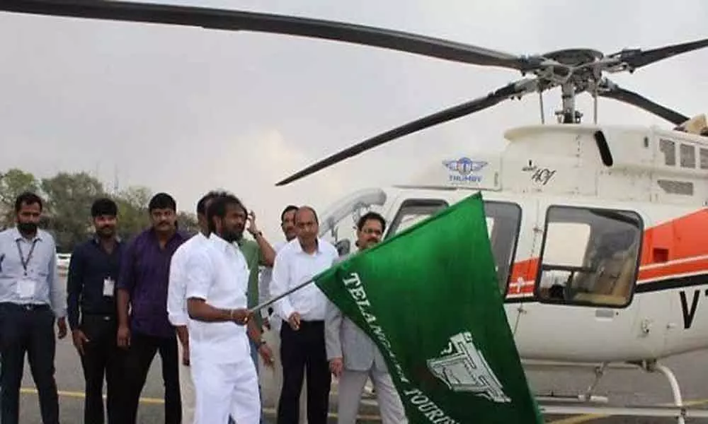 Telangana: Helicopter services launched for Medaram Jatara