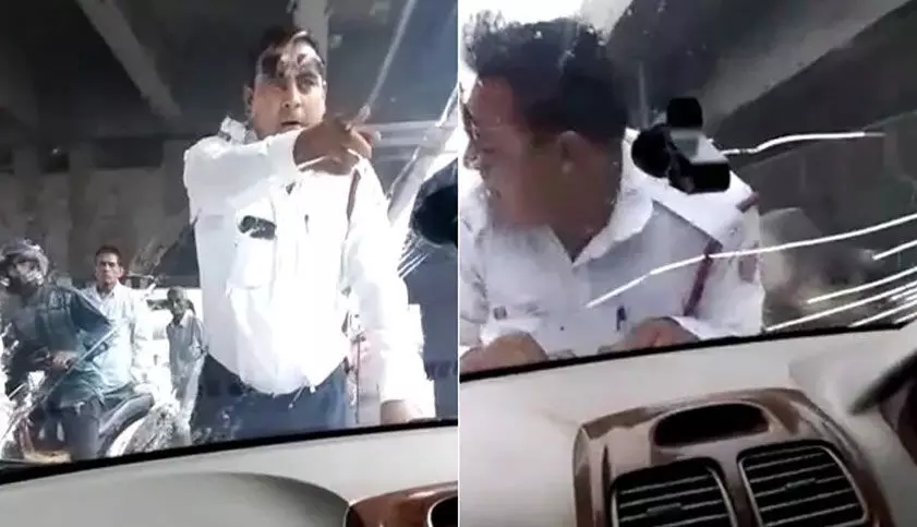 Delhi Cop Taken Hostage On Car Bonnet For 2 Km, Video Goes Viral