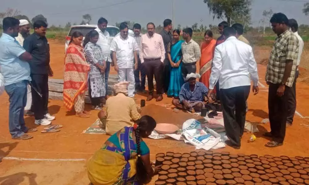 Nagarkurnool: Collector E Sridhar irked with the slow pace of works at nurseries