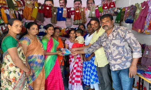 Sewing materials distributed at Bollaram