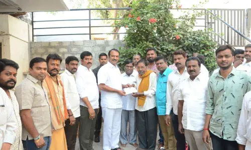 MLA Devireddy Sudheer Reddy hands over CMRF cheque in LB Nagar