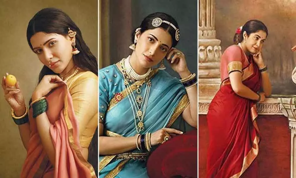 Samantha Akkinenis replication featured on  2020 calender of Raja Ravi Varma brings life to the paintings