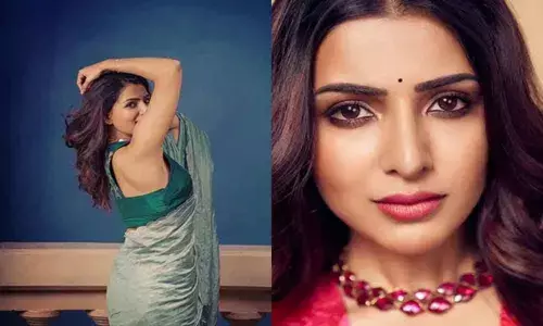 Samantha Akkineni flaunts her green Saree at the Jaanu Grand event launch