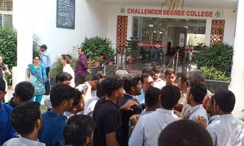 Hyderabad: Moinabad Challenger Degree College Students demand proper amenities