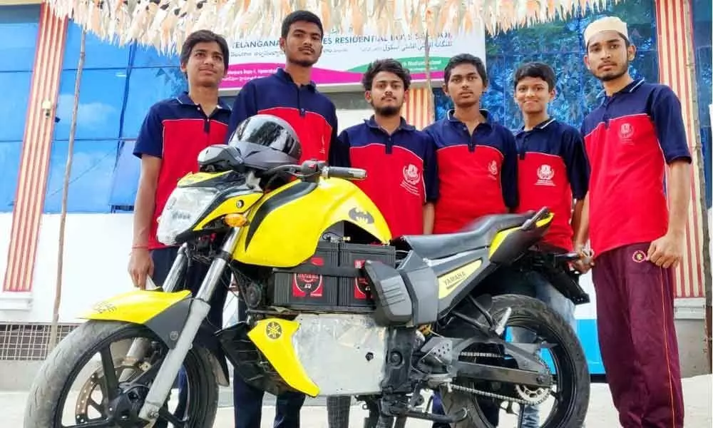 Hyderabad: Class X students develop battery-operated bike