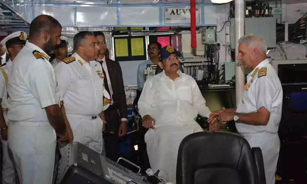 Visakhapatnam: Vice-President Venkaiah Naidu visits INS Dega