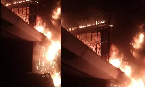 Fire accident occurred in a car service centre at Chikkadapally