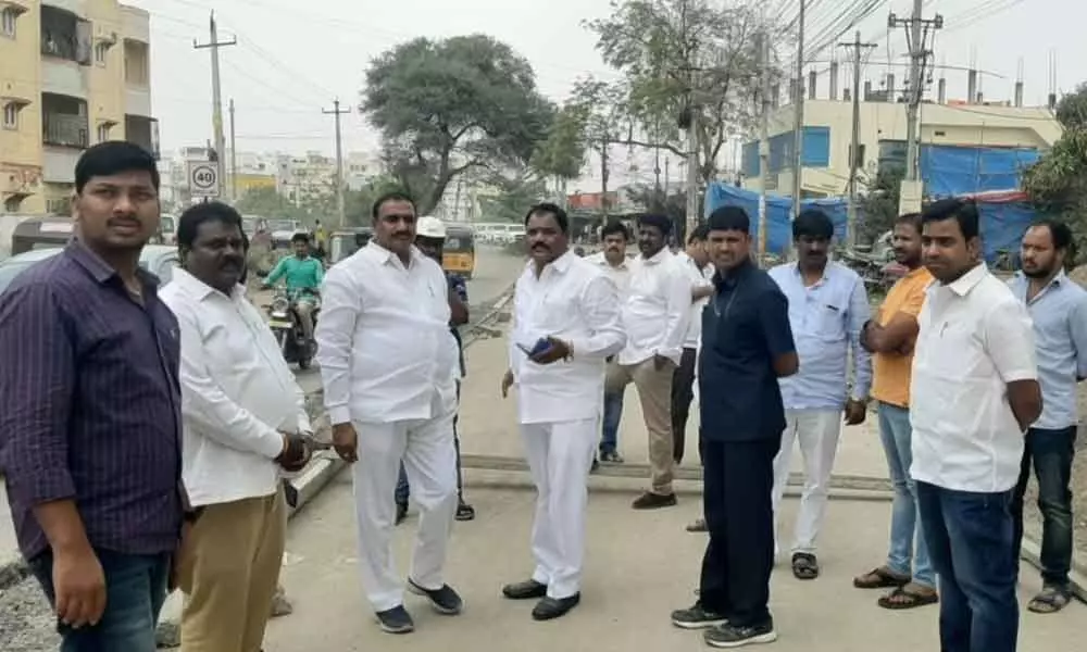 Hyderabad: MLA Arekapudi Gandhi, Corporator inspect road works in Serilingampally