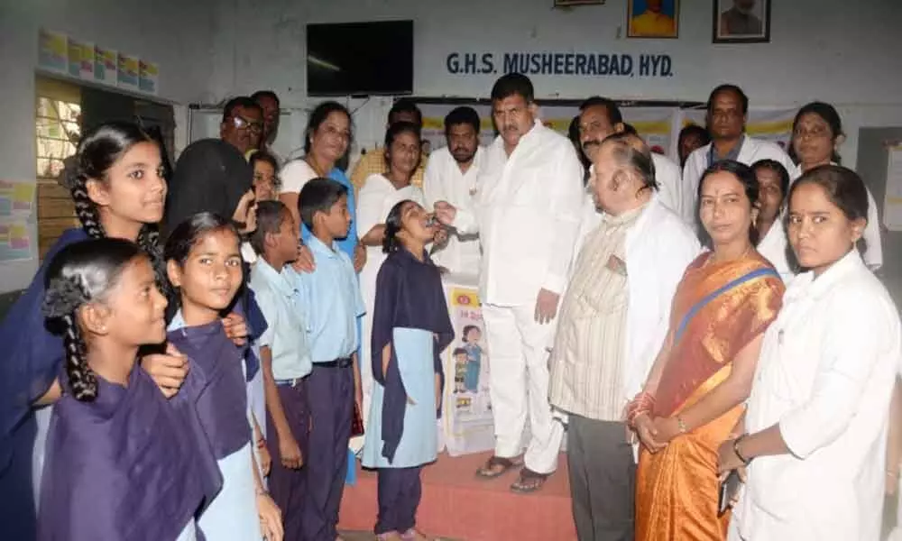 Hyderabad: Deworming Day observed in Musheerabad