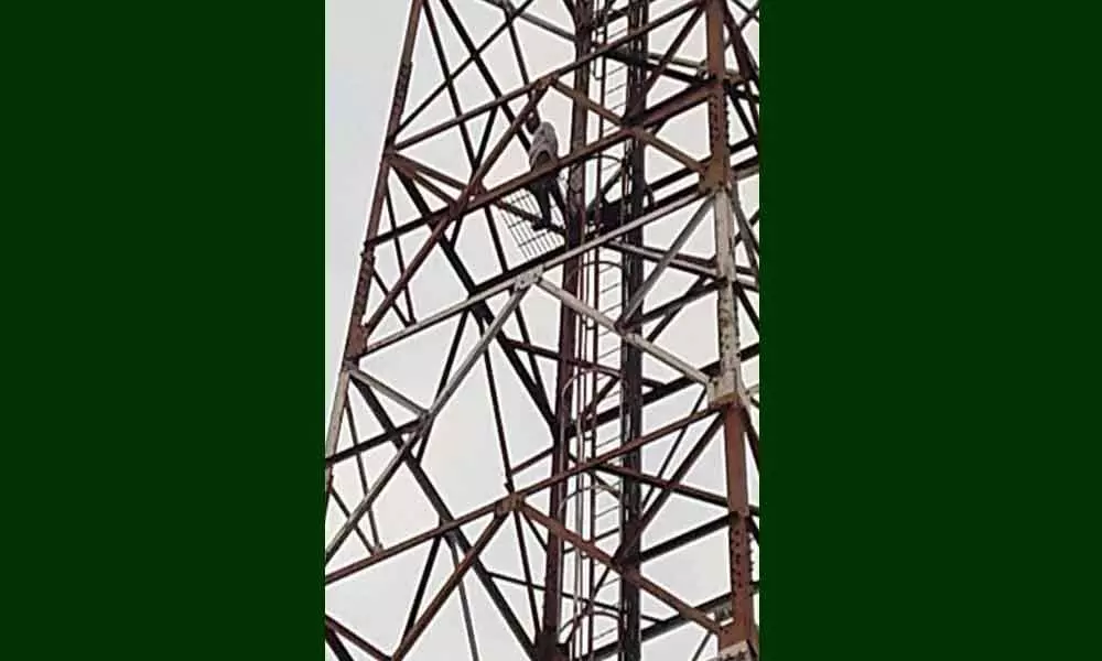 Hyderabad: Man climbs tower in LB Stadium after losing job