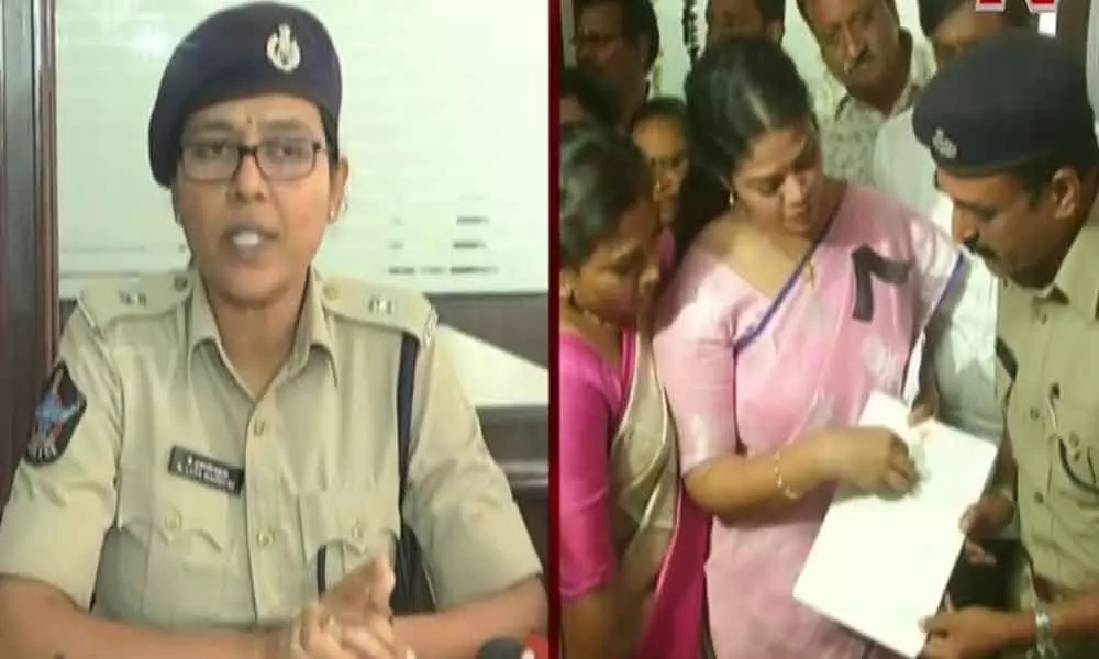 Police gives a befitting reply to MLA Adireddy Bhavani, alleges political motive behind the complaint