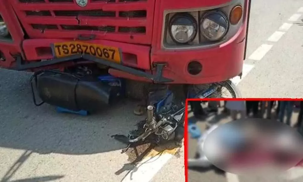 Two died as RTC bus hits bike in Nalgonda district