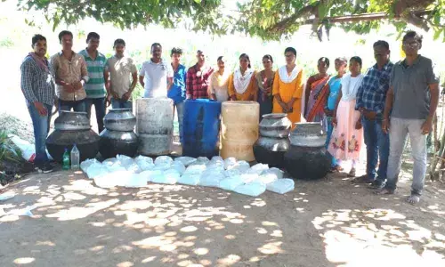 Polavaram: Arrack making unit raided, 175 ltrs of ID liquor destroyed
