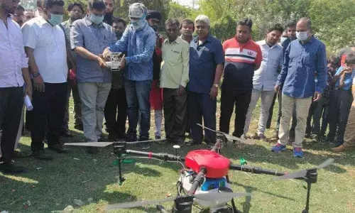 Hyderabad: Drone sprays anti-larval chemicals in Musi