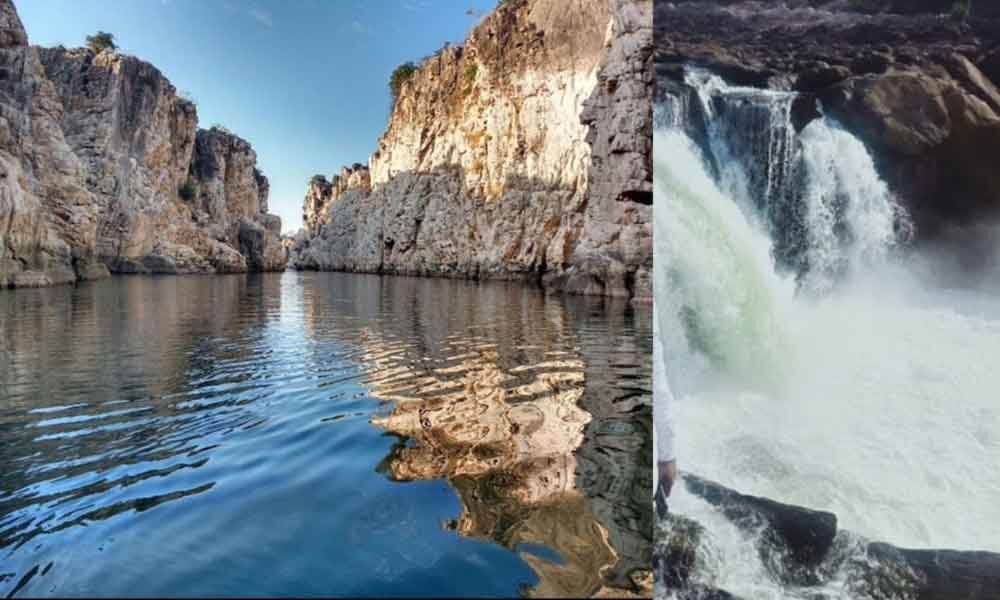 River Narmada's Beautiful Marble Rocks