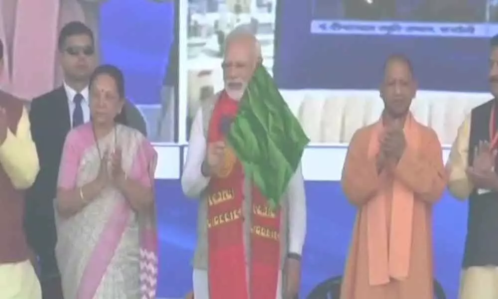 Prime Minister Narendra Modi flags Off Kashi Mahakaal Express