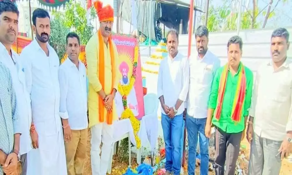 Hyderabad: Tributes paid to Sant Sevalal Maharaj in Miyapur