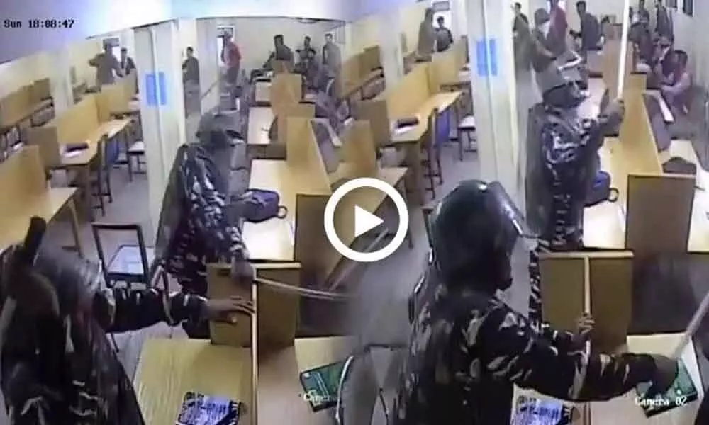 Video exposes cops brutality inside Jamia Millia library