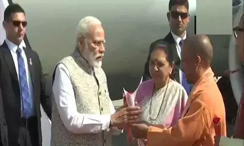 Prime Minister Narendra Modi arrives in Varanasi