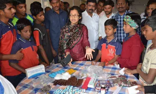 Vikarabad: Collector Pausumi Basu visits ailing schoolchildren