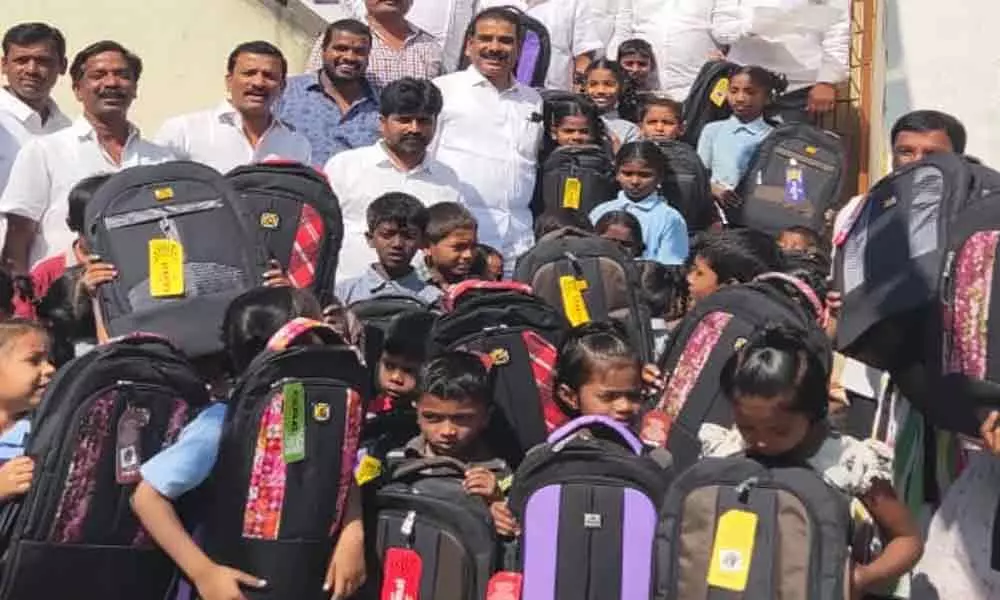 Kukatpally: School bags distributed to children