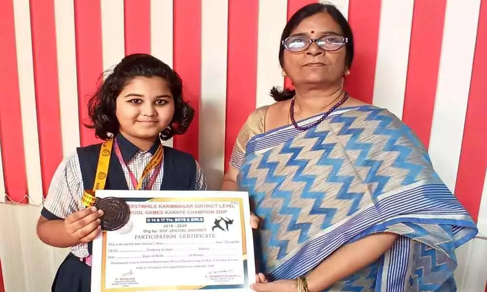 Sai Manair student wins bronze medal in State-level karate championship