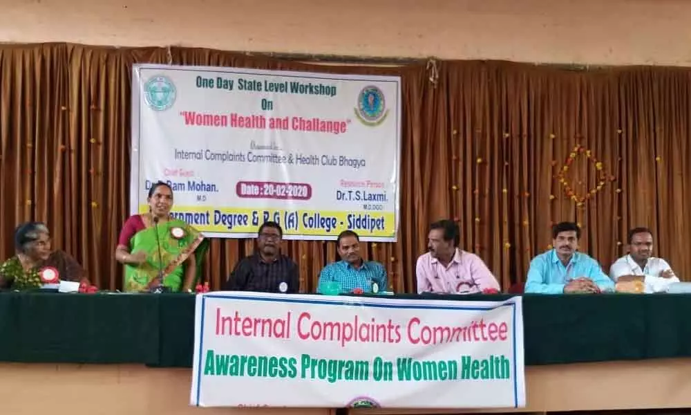 Workshop on women health held in Siddipet Government Degree and PG College