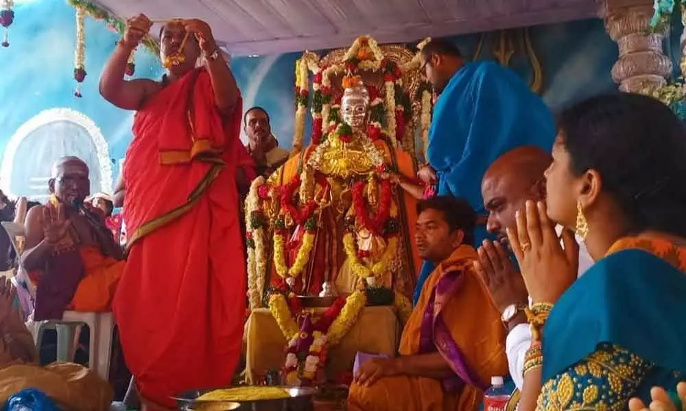 Hyderabad: Grand Kalyanotsavam of  Bramaramba Mallikarjuna Swamy held at Beeramguda hillock