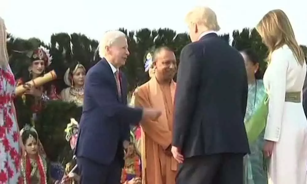 President Trump arrives in Agra to a boisterous welcome