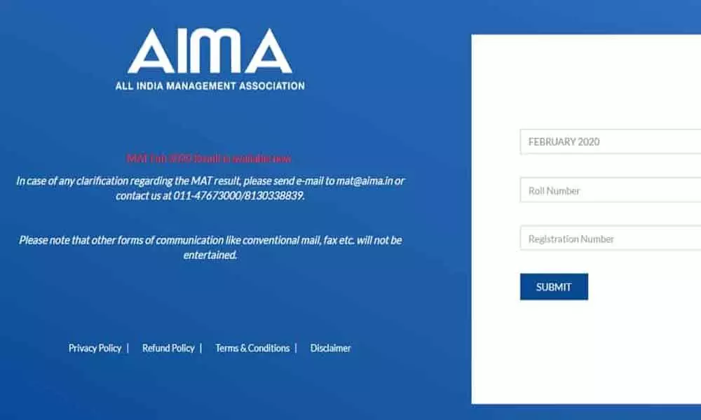 AIMA declares MAT 2020 results, here is the direct link to check result