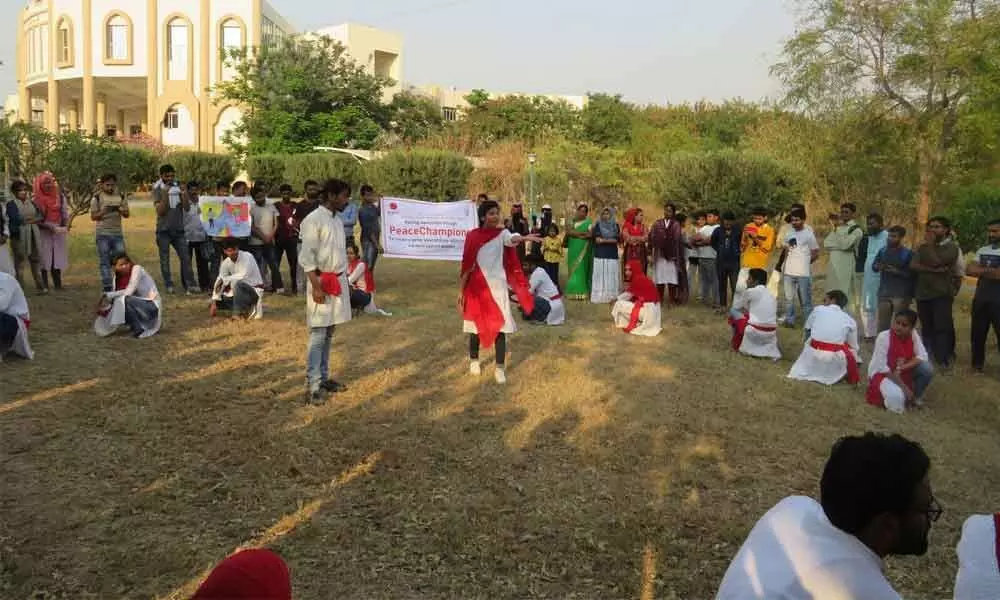 Hyderabad: Street play held at Maulana Azad National Urdu University