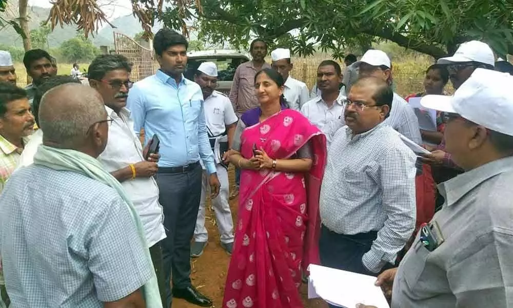 Vijayawada: Dist Collector inspects lands in Kotturu Tadepalli