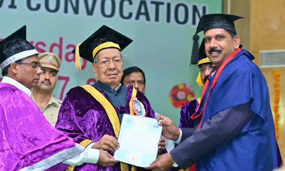 Guntur: Addl SP Manohar Rao receives doctorate from Governor