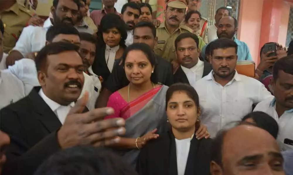 2010 BY-POLL CASE: Kavitha appears before Nampally court, Hyderabad