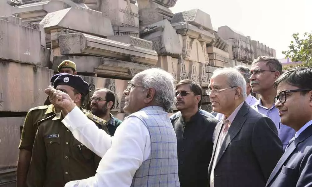 Janmabhoomi panel chief inspects Ram temple site