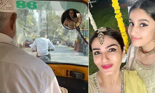 Raveena Tandon takes an auto