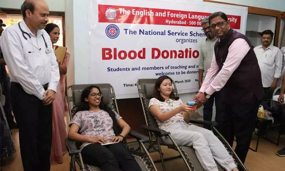 Secunderabad: Blood donation camp organised at English and Foreign Languages University